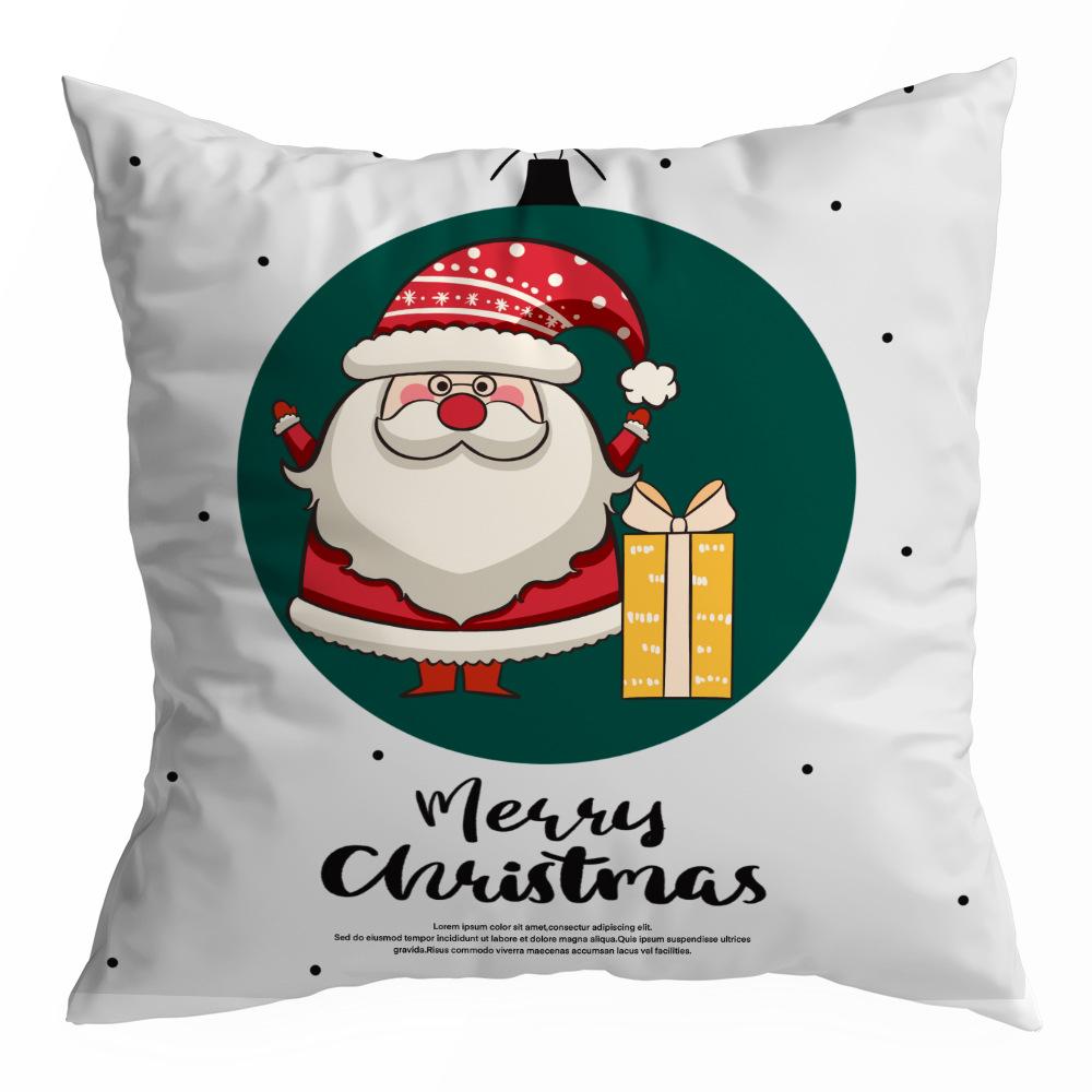 Christmas Pillowcase Cartoon Santa Claus Home Sofa Car Cushion Printed Pillowcase