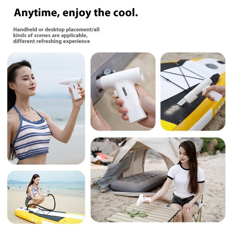 Portable Small Handheld Fan 3000mAh Air Blower with 80000RPM 6 Speed Adjustable USB Rechargeable for Travel Home