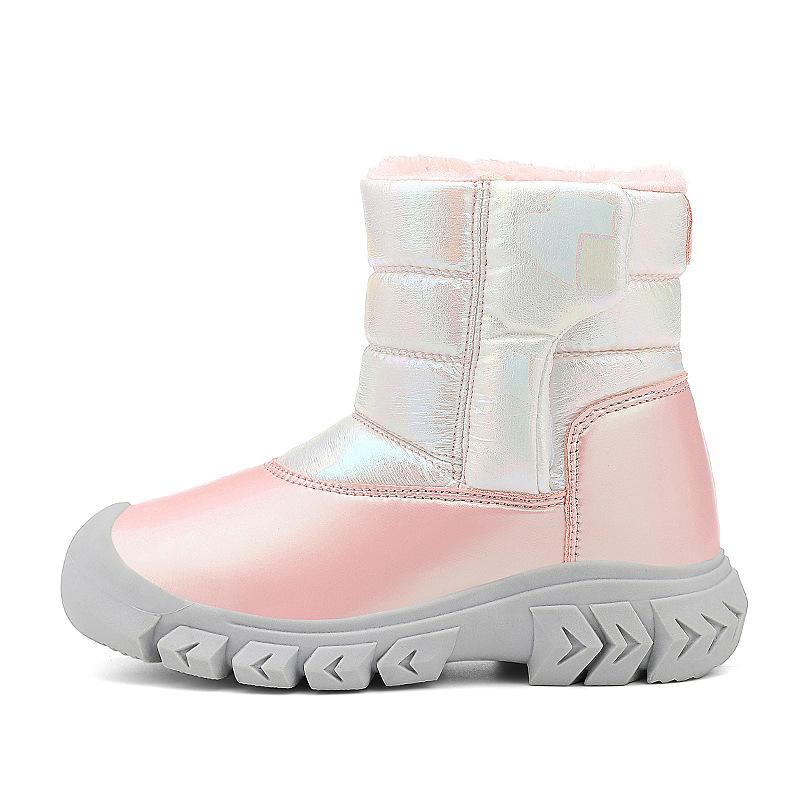 Children's cotton shoes Children's high-top snow boots Winter waterproof and piled thickened warm Children's cotton outdoor sports shoes