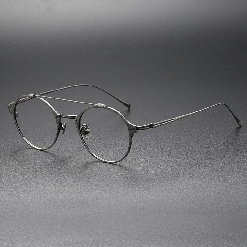 Ultralight Pure Titanium Reading Glasses For Men Women Alloy Double Bridge Retro Round glass Anti blue Light Presbyopia Eyewear