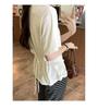 V-Neck Soft, Skin-Friendly Short-Sleeve T-Shirt with Back Waist Tie - Women's Summer 2026 New Style