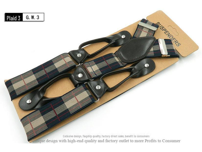 

Подтяжки унисекс Business на пуговицах и застежке-клипсе - британский стиль, ширина 3,5 см 120 cm