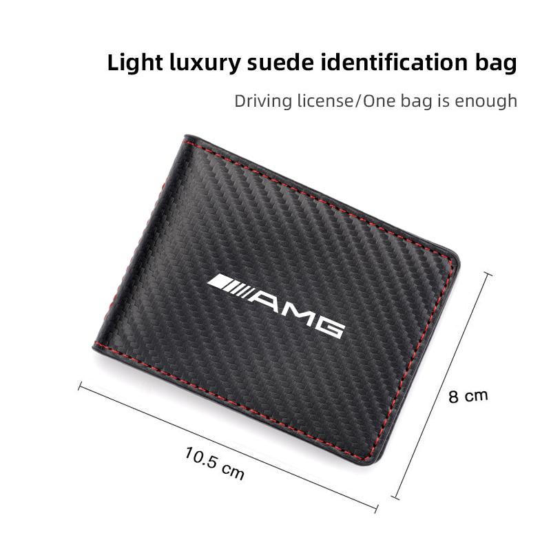 FVNH3 1Pcs Car Driver License Storage Bag Wallet ID Card Protective Sleeve For Mercedes Benz AMG Smart W205 C300 W203 W206 W108 W124