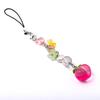 Simple Love Peach Flowers Cell Phone Lanyard Teenage Girl Love Peach Beads Small Fresh Keychain Lanyard