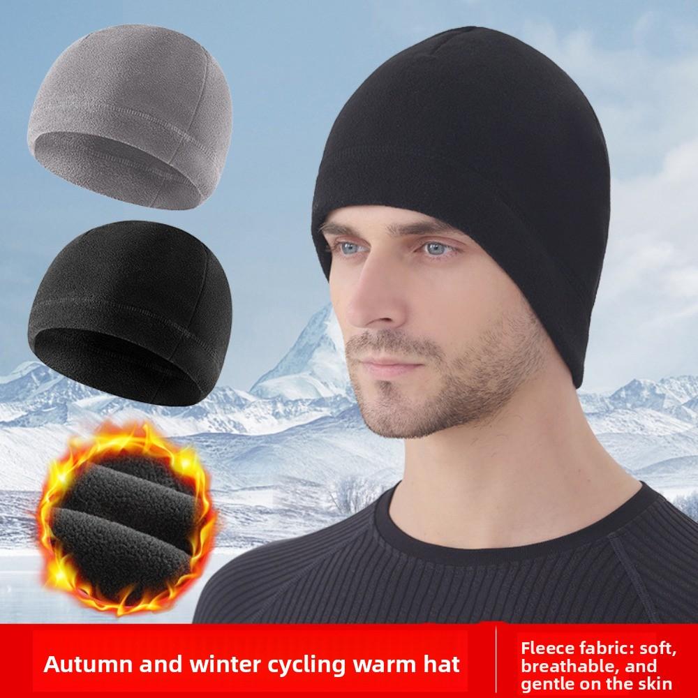 Warmer Running Winter Sport Cap Solid Color Outdoor Warm Hat Classic Winter Running Hats  Unisex