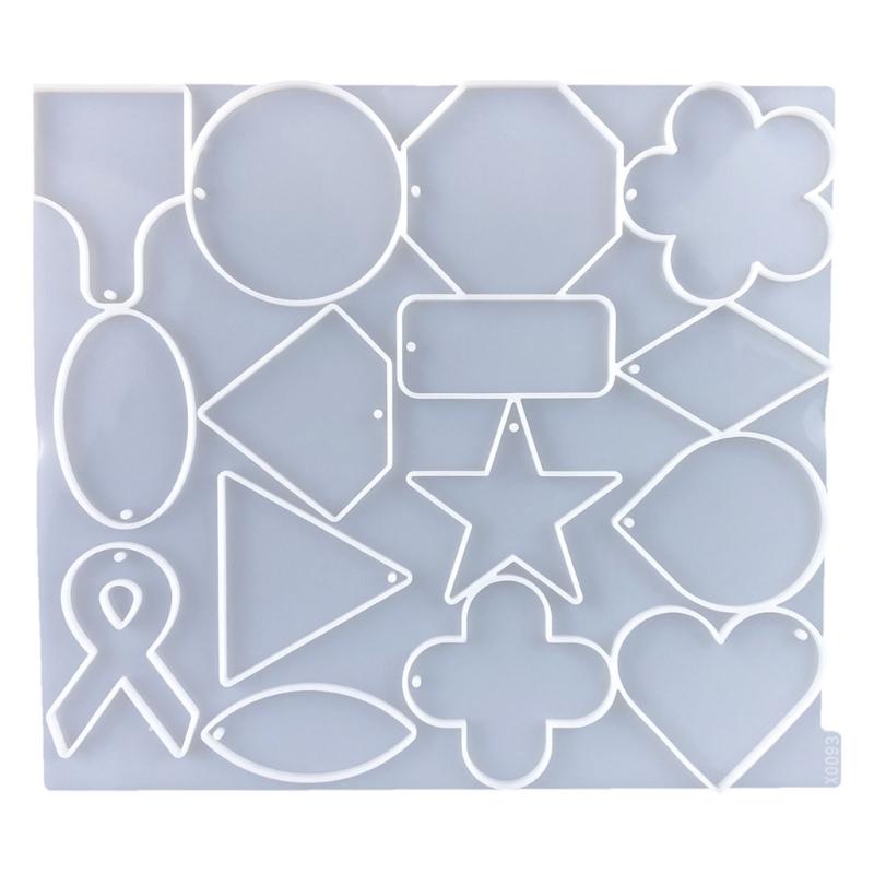 Personalized Keyring Mould Flexible Silicone Key Chain Mold Customizable Geometric Shaped Keychains Making Mould 1