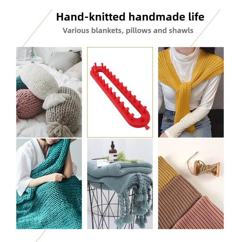 Rectangle DIY Knitting Loom Scarf Sweater Hat Shawl Stitching Knit Handmade Weaving Lazy Braiding Tool Crochet Loom Set Kit