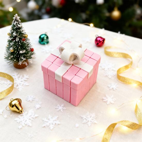 Gift Box Fidget Toy 3D Printed Christmas Ornament Transformable Gift Box Stress-Relieving Toy Stocking Stuffer for Teens And Adults Holiday Decoration