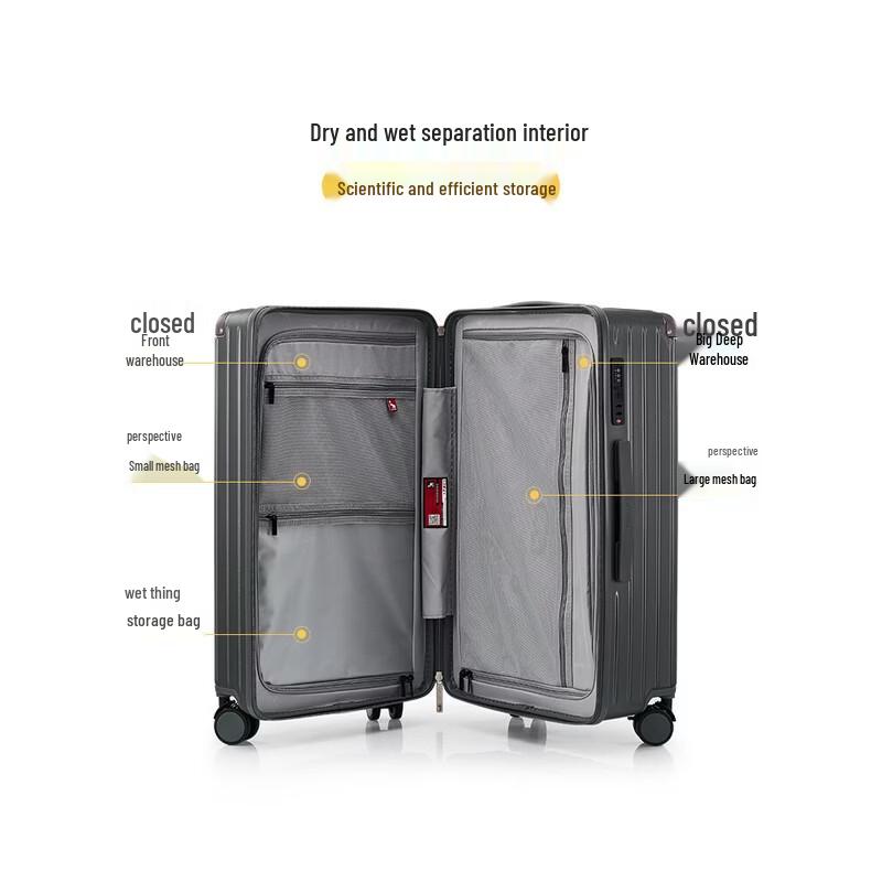 OIWAS Multi-functional Hardshell Luggage with Brake Wheels