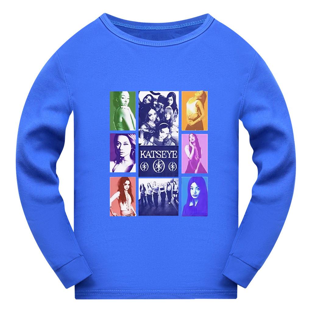 5321 Kids Girls KATSEYE Pop Star Print Long Sleeves T-Shirt