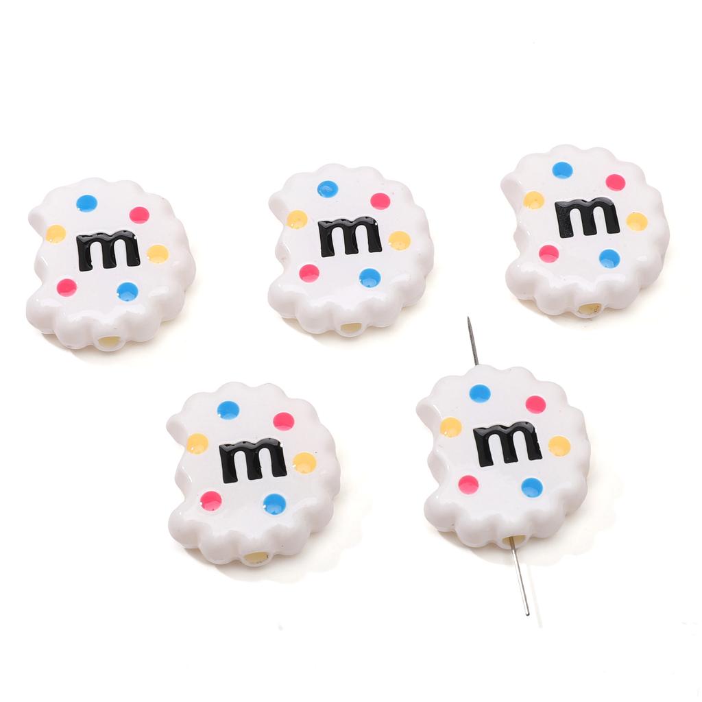 Doppelseitige Keks-Anhänger Emaille M Drip Design für DIY Schmuck 2 oder 10 Stück