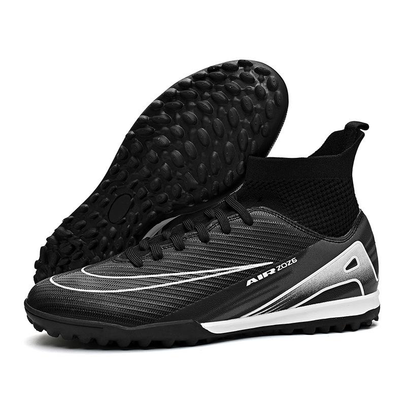 New High-Top Football Shoes Tf Broken Nails Artificial Turf Ag Nails Leather Feet Training Shoes For Men And Women