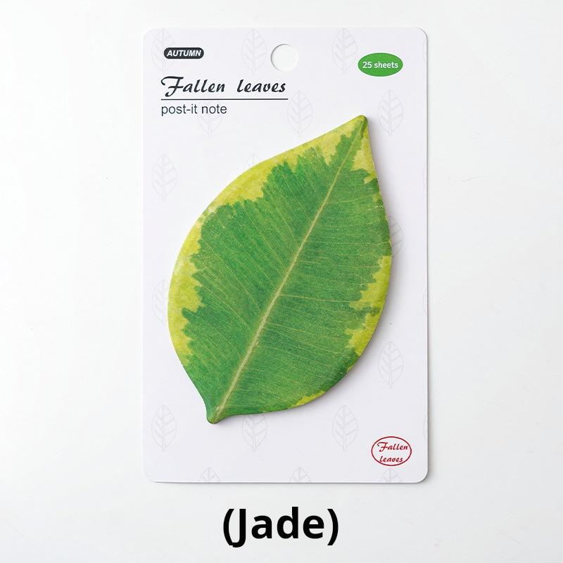 25 sheets/book Leaf Sticky Notes Stickers Leaf Sticky Notes DIY Decoration Plant Green Sticky Notes Leaf Stickers