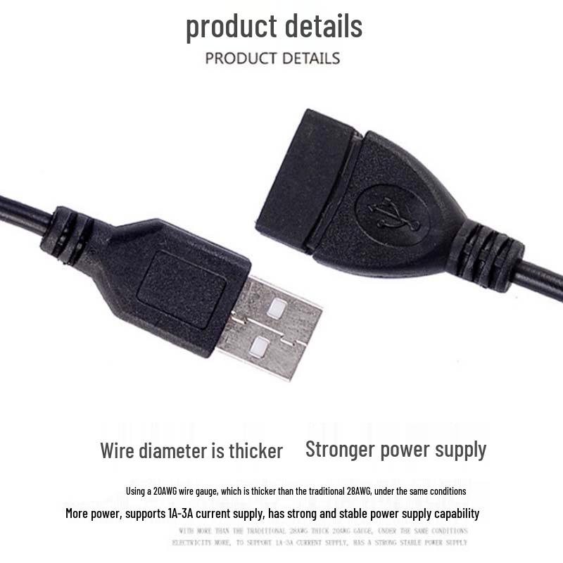 USB Extension Cable - Male to Female, 1.5m Long with Original Accessories and Buckle