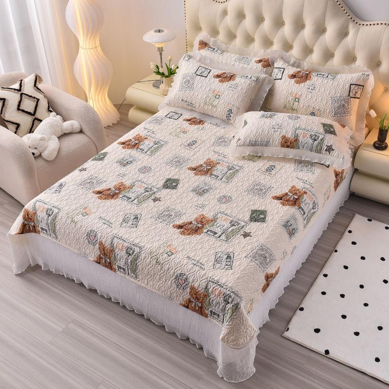 Cotton Tatami Quilted Bed Cover One-Piece Cotton Four-Piece Thickened Bed Sheet Three-Piece Set Four Seasons Universal Quilt Cover