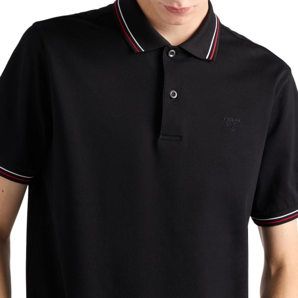 PRADA SS25 Polo Shirt Men's Black UJN765-1ZMI-F0N98-S-NOO