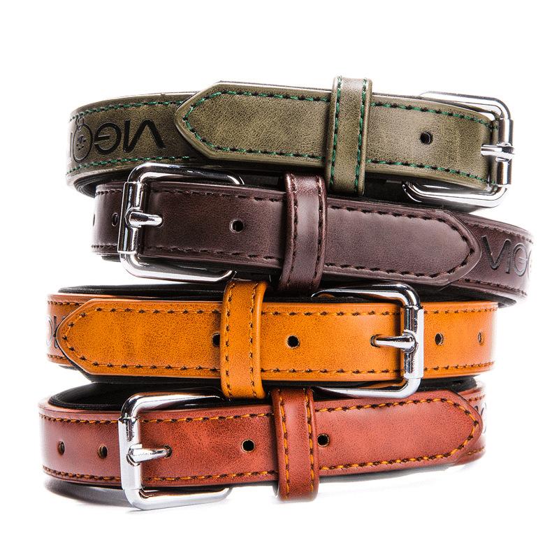 Nahast koera kaelarihm Pu veekindel koera pikkusevastane kaelarihm, trükitud kirjaga lemmiklooma kaelarihm