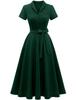 Wedtrend Rockabilly 50s Retro Shirt Dark Size M Dress, Dress, A-Line, Knee-Length, Ribbon, Wedding, Party, Casual, Green,