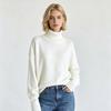 Russian Cross-border Bestseller Solid Color Basic Loose High-neck Pullover Sweater for Women, Casual Warm Pullover