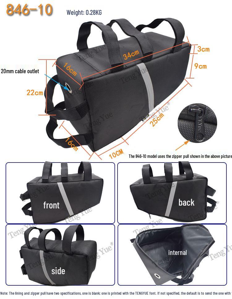 846 Dreieckrahmen Oberrohrtasche - Radsport Aufbewahrungsbeutel/Akkupack