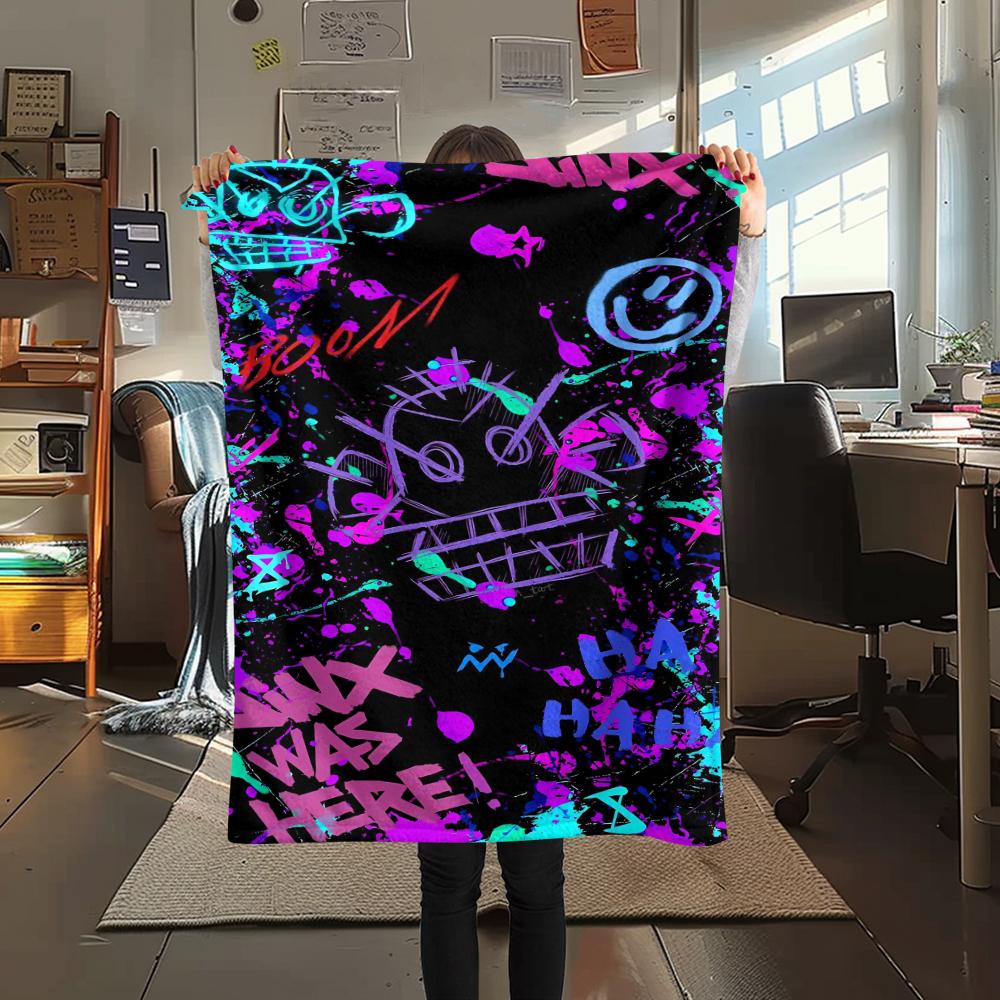 1 Stück Flanelldecke mit Cartoon-Druck, Hohe Qualität, Bequem für alle Jahreszeiten, Heimdekoration, Wärme und Komfort, Perfekt als Weihnachts- oder Geburtstagsgeschenk