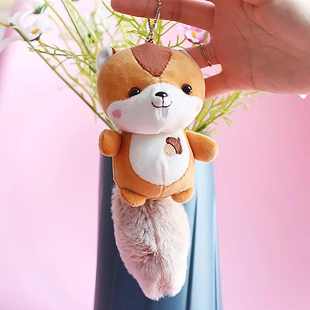 Cartoon Animal Plush Raccoon Keyring Soft Plush Hanging Ornament Holiday Gifts