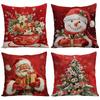 New Christmas Polyester Pillowcase - Holiday Decor for Living Room Sofa & Bedroom Cushion Cover