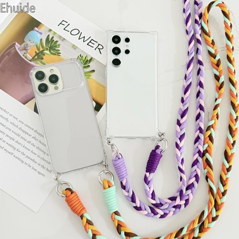 Phone Case Cswo02 Braid Lanyard Case For Motorola Moto G86 G84 G56 G75 G55 Edge 60 Fusion 50 Pro Shockproof Crossbody Cord Strap Soft Clear Cover