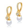French Pearl Zircon Inlaid 18k Gold Plated Light Luxury Elegant Earrings For Women