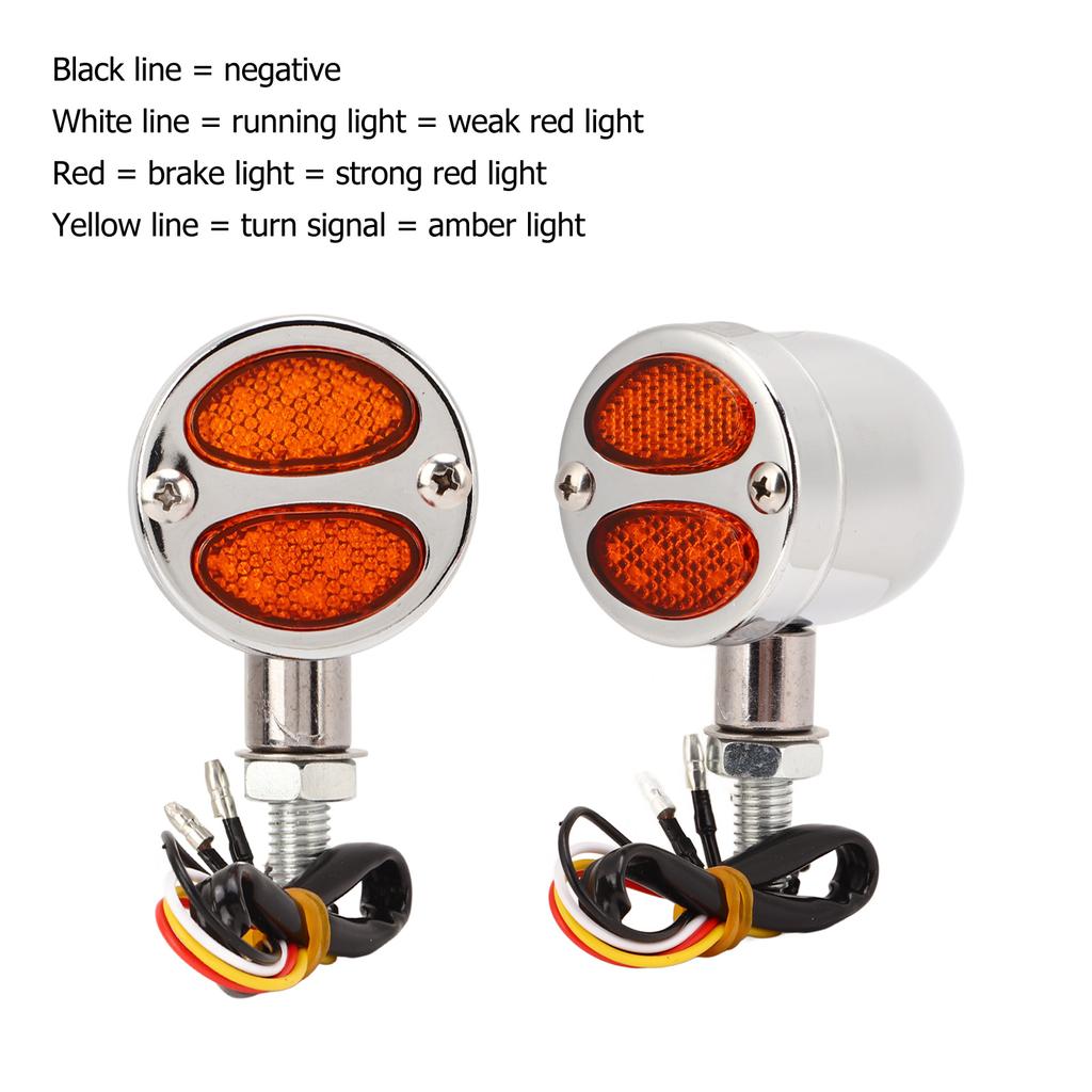 1 Pair Motorcycle LED Turn Signal Light Dual Color Indicator Blinker 12V for Motorbike