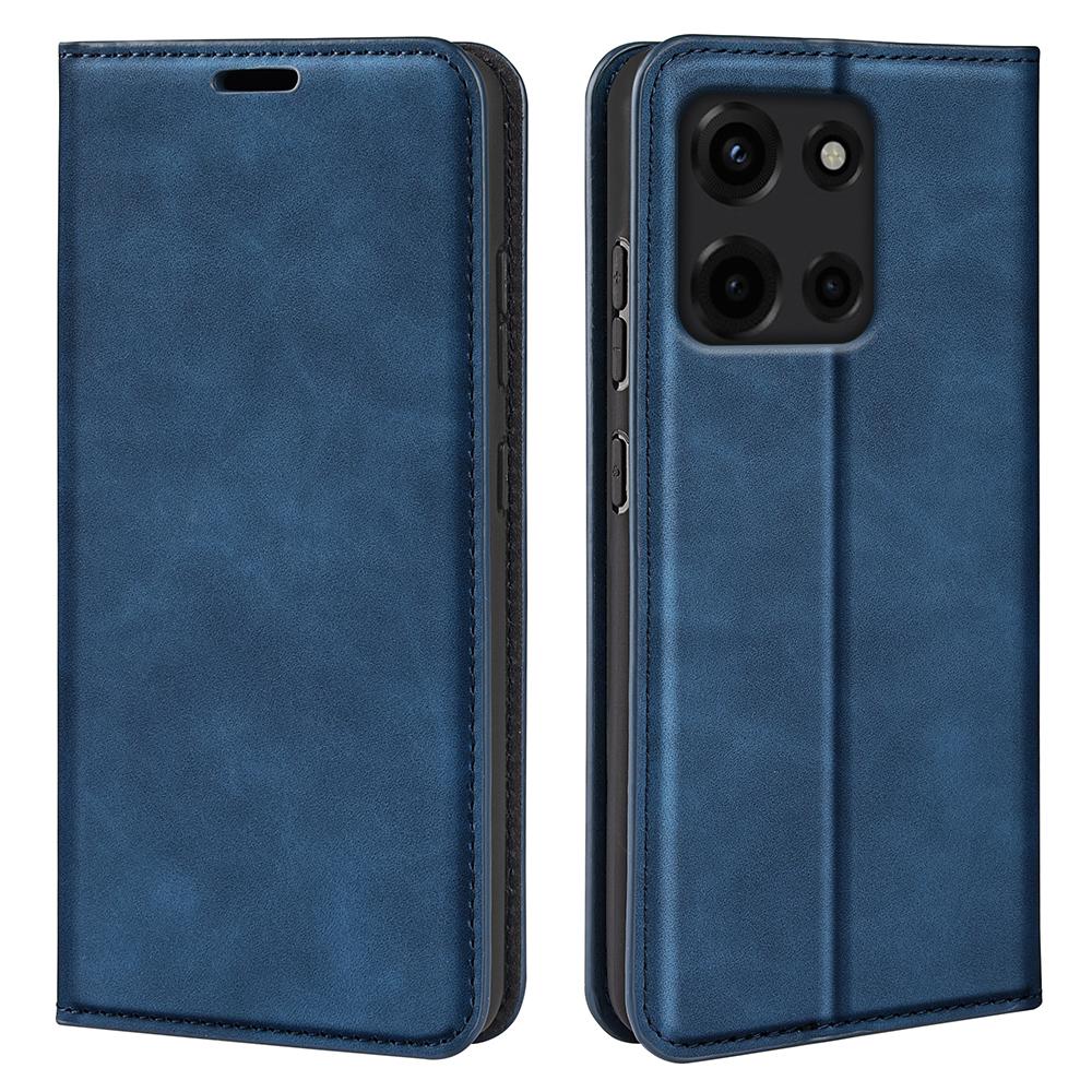 

Для Motorola Мото G 5G (2025) Чехол Кожаный Тактильный Кошелек Чехол для Телефона Blue