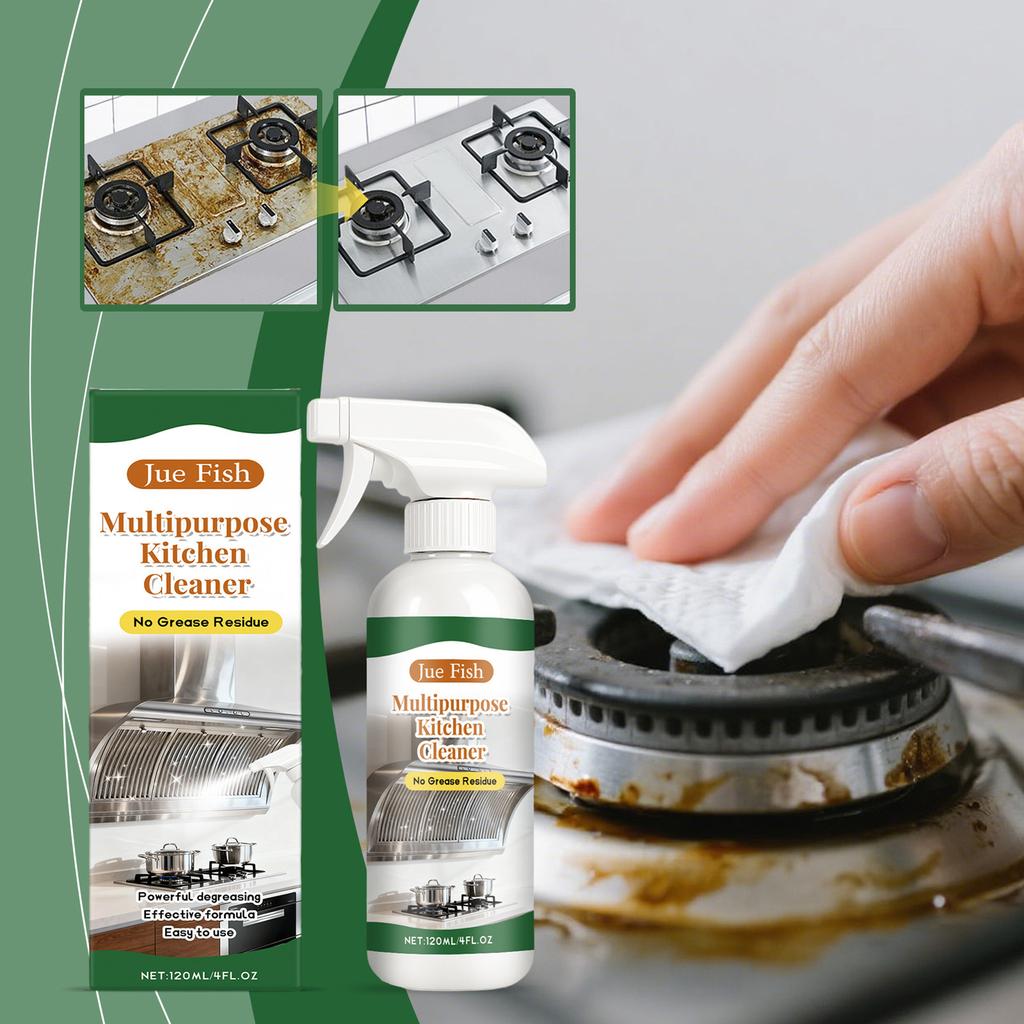 Heavy-duty Kitchen Degreaser Spray Instantly Dissolves Tough-Kitchen Grease & Grime. Grime-free Kitchen Surfaces