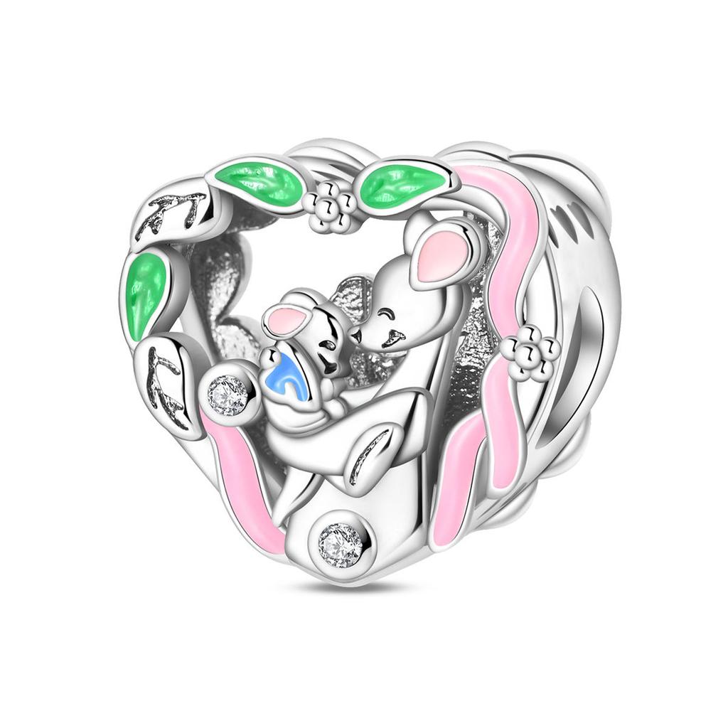 S925 Silver DIY Charm Bead Pendant For Handmade Bracelet Necklace Jewelry Making Family Valentine's Day Gift Accessories