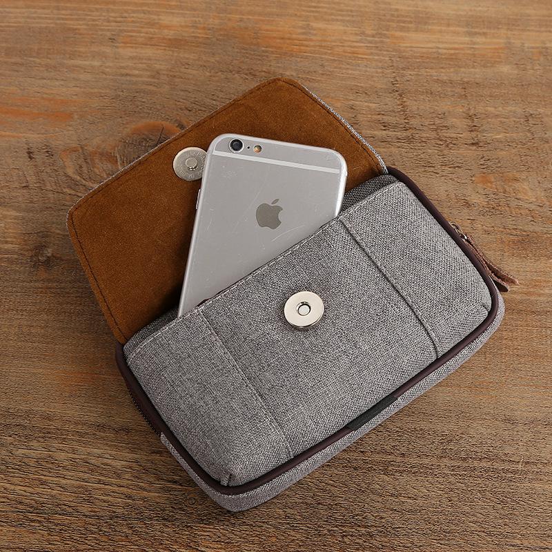 Men's Canvas Anti-Theft Waist Pack - Multi-Functional Belt Phone & Coin Bag