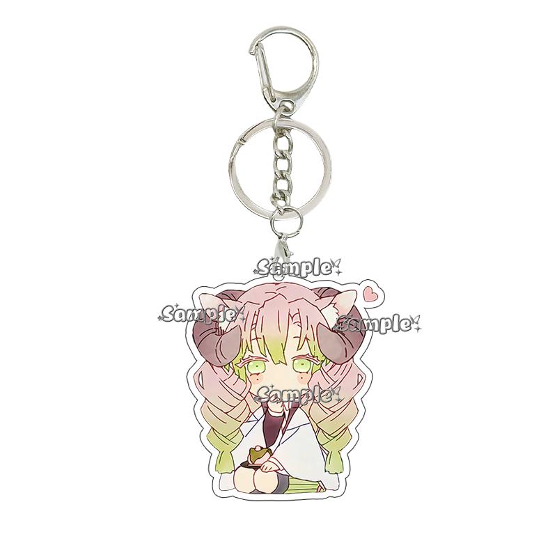 Cartoon Acrylic Nezuko Agatsuma Zenitsu Tomioka Giyuu Peripheral Keychain Pendant Decoration Fans Cute Accessory Ornaments Gifts