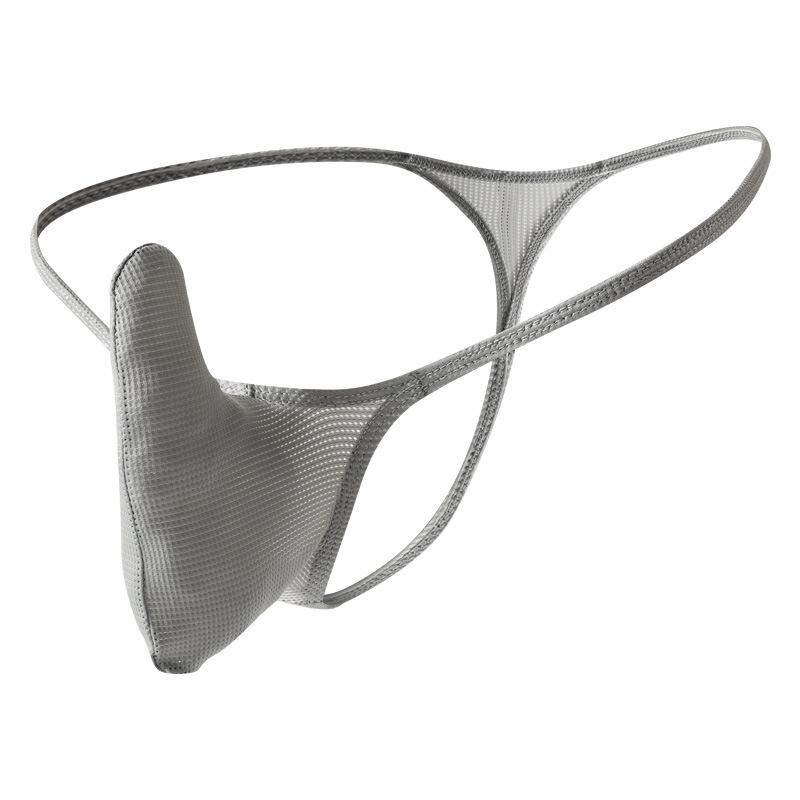 Ropa interior Tanga Sexy para Hombre de Primavera y Verano, Separador de Huevo de Pistola, Seda de Hielo, Malla Transpirable