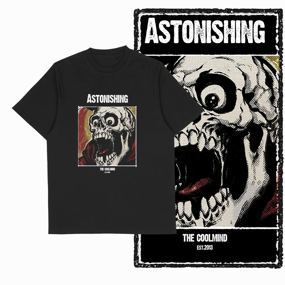 Coolmind U3 100% Baumwolle Übergröße Streetwear Cooler Druck Exklusives Grafik-T-Shirt für Männer Vintage SCHWARZ Herren Neuheit T-Shirt