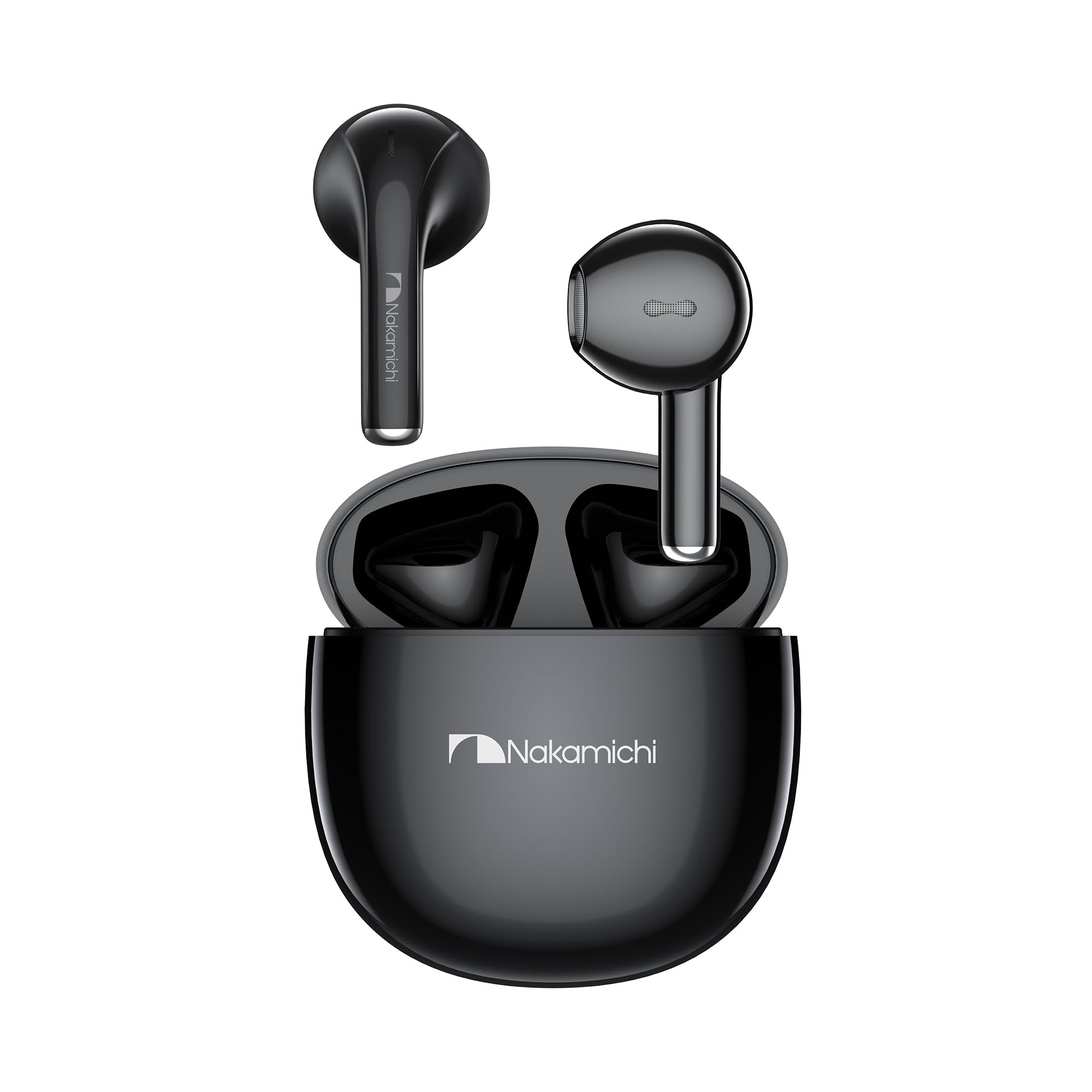 

Nakamichi TW016 Wireless Bluetooth 13mm Compact and Up to 20 Hours of Music Gaming Black Earbuds, 5.4, Drivers, Hands-Free Calling, In-Ear Style, чорний