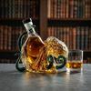 Yousheng Octopus Shaped Whiskey Decanter, 3D Blown Glass Wine Bottle with Stopper, 400ml Handmade Lead-Free Barware, Creative Bar Decor Gift for