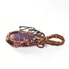 Natural African Amethyst Gemstone 84 Ct Copper Wrapped Pear Pendant