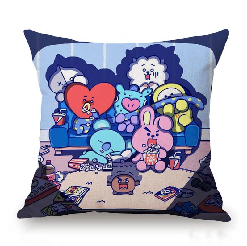 Satın alın Cartoon Pillow Cover Rabbit Sheep Print 45x45cm Decorative
