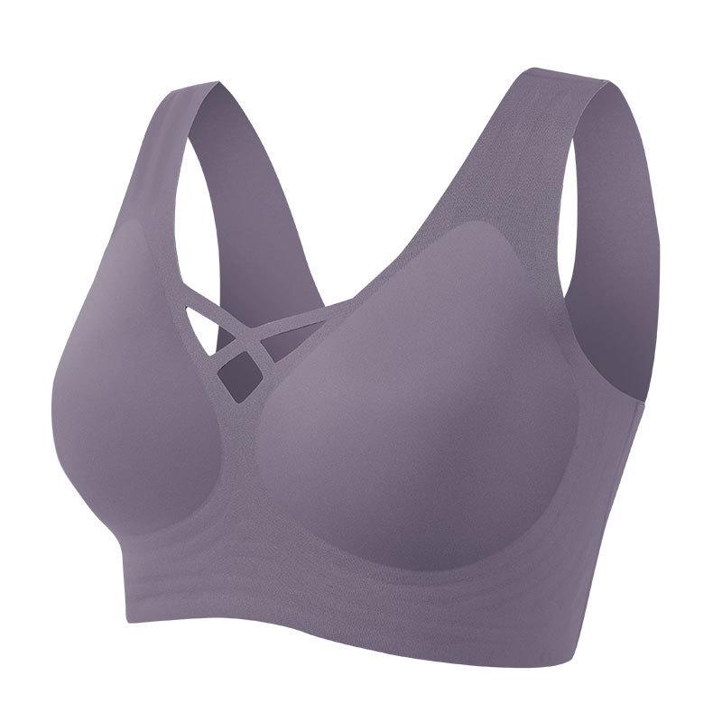 

Large size underwear women s no steel ring jelly strip maintenance type non-marking high side ratio collection sub-breast cover 105C