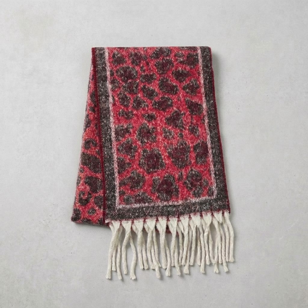 

New Leopard Print Scarf for Women Imitating Cashmere Scarf 42*180++20*2