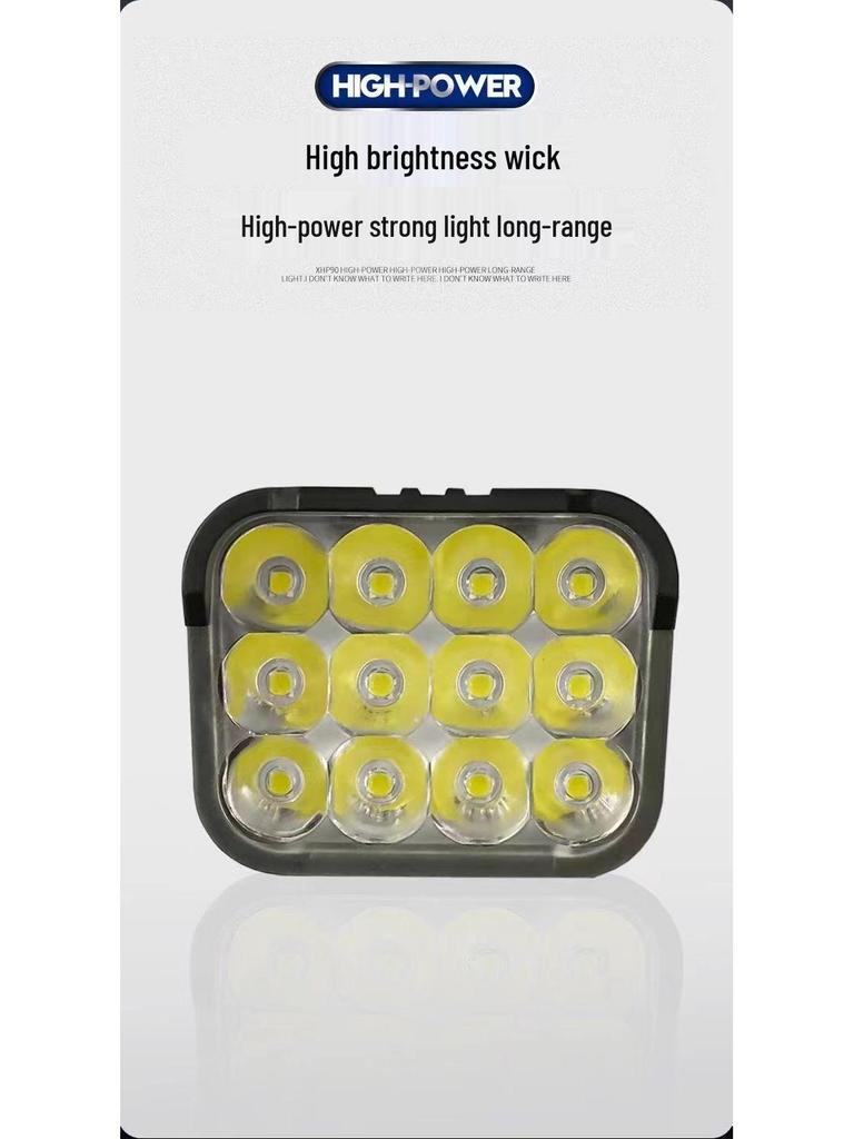12-LED Bike Front Light & Digital Display Horn Set