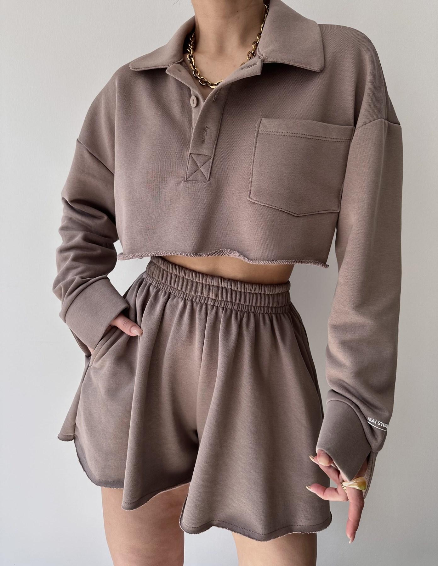 

MCLLCTN Dublin Grey Серые укороченные шорты