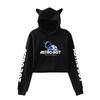 Streetwear Women Sexy Astro Bot Print Cropped Sweatshirts Oversize Loose Pullovers Spring Korean Casual Tops