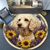 Poodle Round Area Rug,Carpet Rug for Living Room Bedroom Sofa Playroom Decor,Non-slip Floor Mat