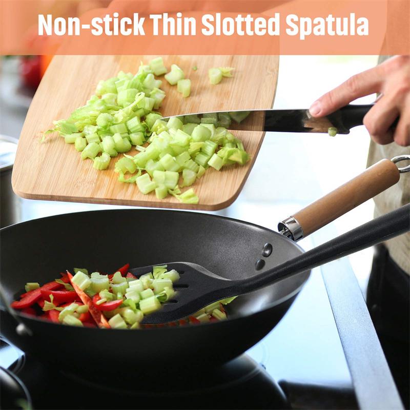 30cm Silicone Slotted Turner Egg Fish Frying Pan Scoop Non-Stick Fried Shovel Spatula Heat Resistant Turner Cooking Utensils New