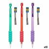 Mechanical Pencils 0.5 Mm - Pincello - Set of 12 - Multicoloured - Plastic - Baroque - Floral - 7.8x1.5x21 Cm