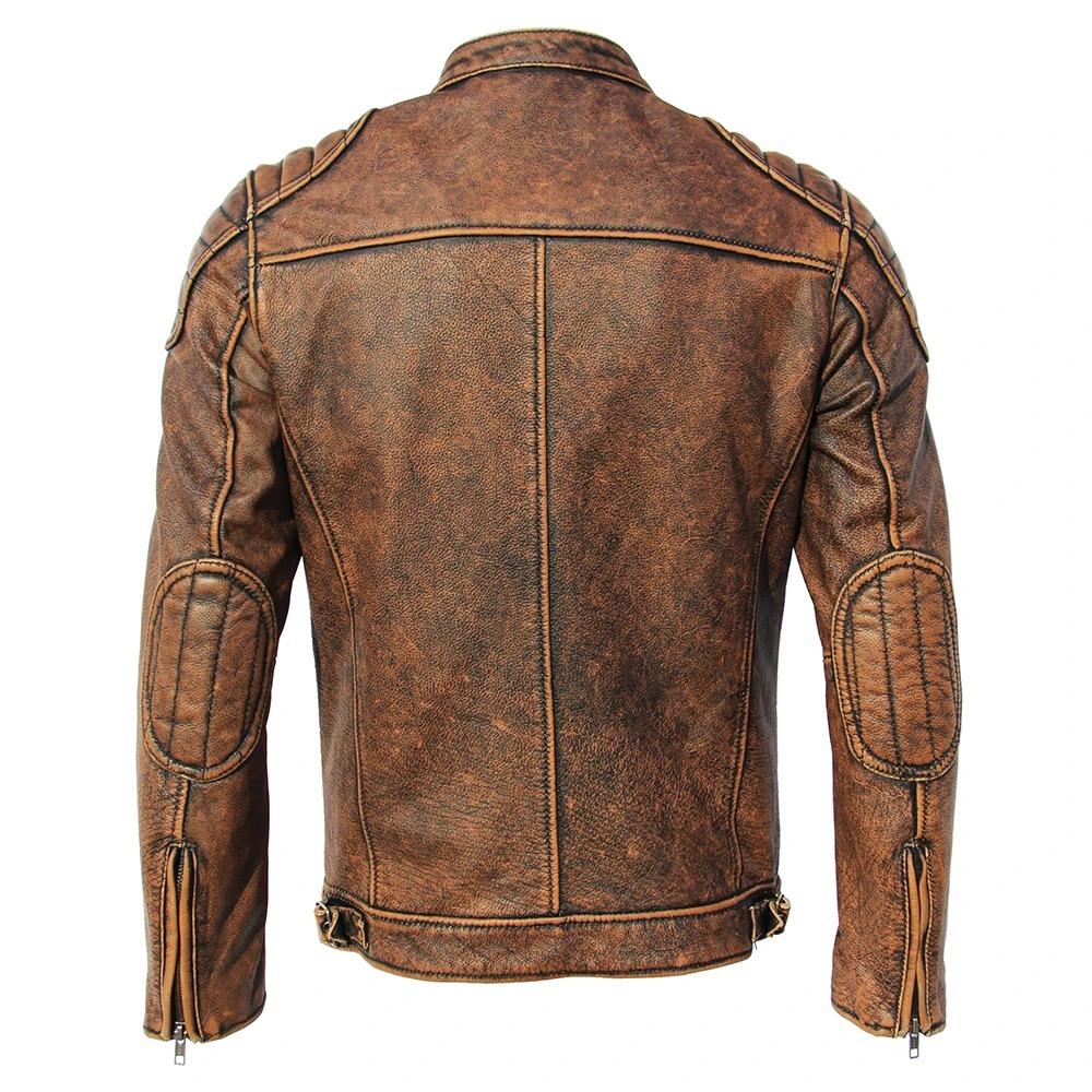 Chinesische Größe Echtes Leder Jacke Männer 100% Natürliche Rindsleder Echtes Leder Jacken Slim Fit Motorrad Jacke Mann Biker Mantel Herbst M357